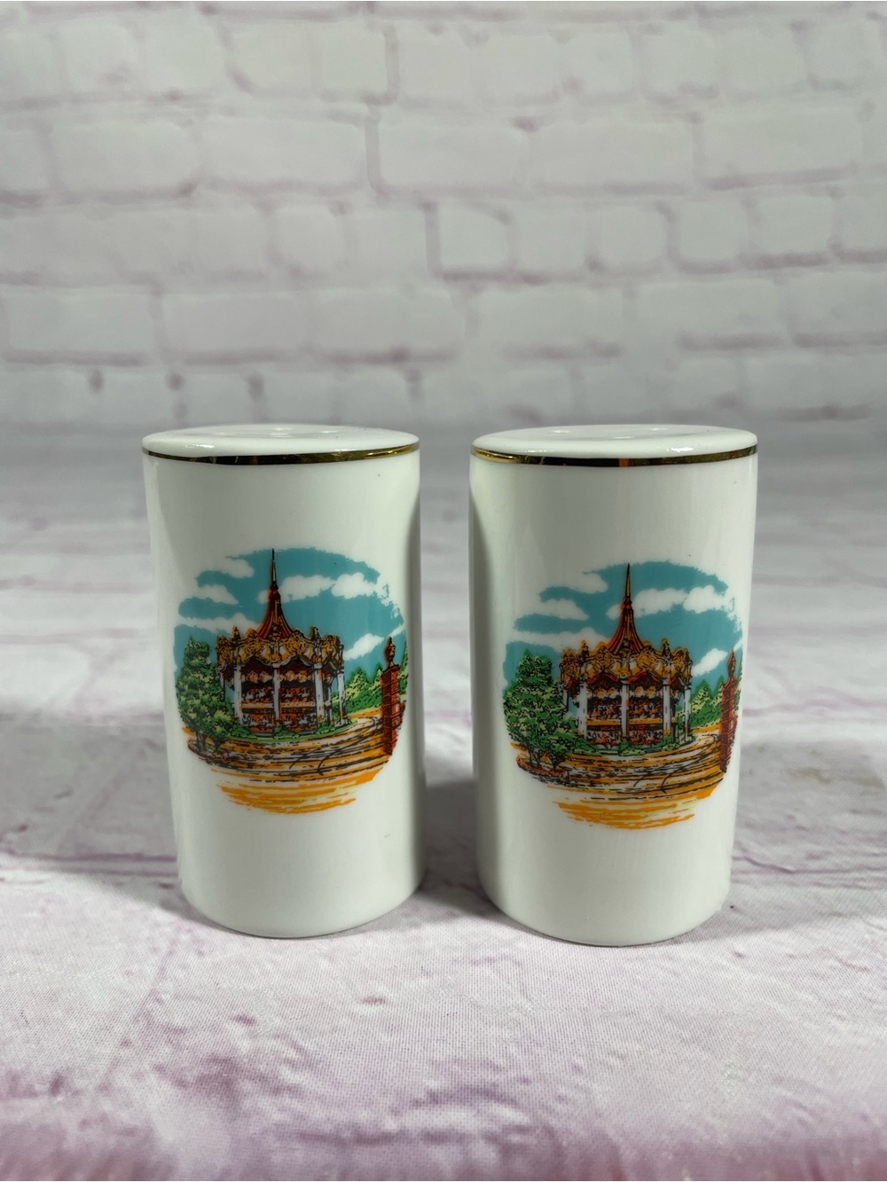 Vintage Marriott’s Great America Carousel Ceramic Salt and Pepper Shaker Pair
